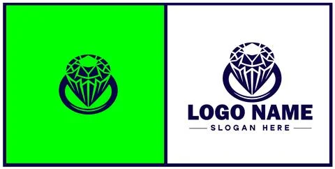 Diamond ring icon Gemstone ring Diamond band Sparkling ring flat logo sign .. イラスト素材