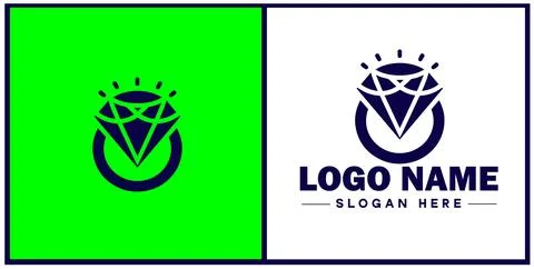 Diamond ring icon Gemstone ring Diamond band Sparkling ring flat logo sign .. イラスト素材