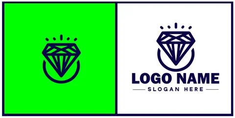 Diamond ring icon Gemstone ring Diamond band Sparkling ring flat logo sign .. イラスト素材