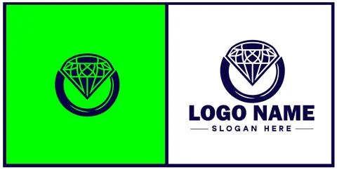 Diamond ring icon Gemstone ring Diamond band Sparkling ring flat logo sign .. イラスト素材