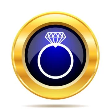 Diamond ring icon. Internet button on white background.. Stock Illustration