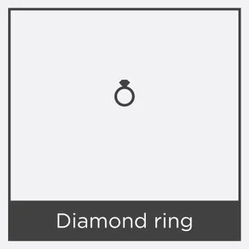 Diamond ring icon isolated on white background Stock Illustration