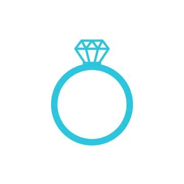 Diamond ring icon. Isolated on white background. From blue icon set Stock Illustration