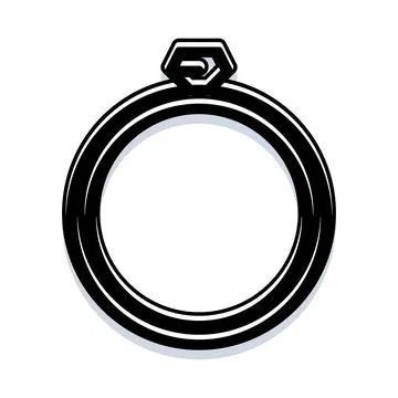 Diamond ring icon representing commitment and luxury Illustrazione stock