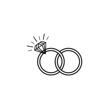 Diamond ring icon. simple flat vector illustration. Illustrazione stock