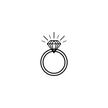 Diamond ring icon. simple flat vector illustration. Illustrazione stock