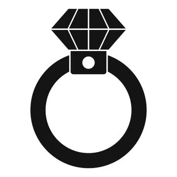 Diamond ring icon, simple style Illustrazione stock