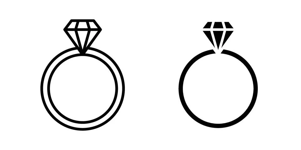 Diamond ring icon vector design illustrations Stock Illustration