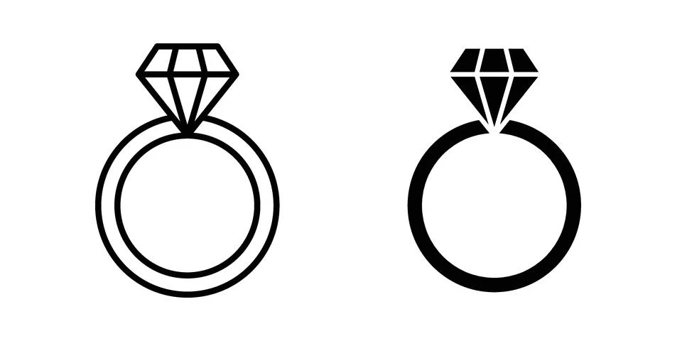 Diamond ring icon vector, illustration icon set Stock Illustration
