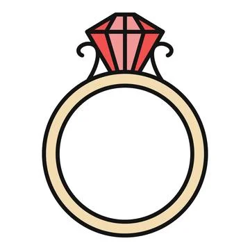 Diamond ring illustration showing engagement and wedding symbol Stock Illustration