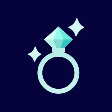 Diamond Ring Isolated on dark Engagement Solitaire Style Ring. The best Illustrazione stock
