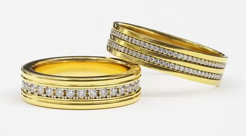 Diamond ring isolated on white background. 3d render Stock-Fotos