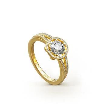 Diamond ring isolated on white background. 3d render Stock-Fotos