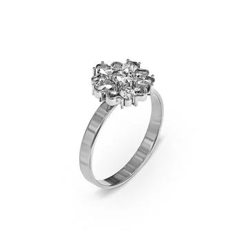 Diamond ring isolated on white background. 3d render Stock Photos