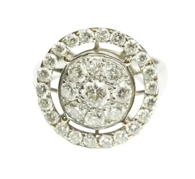 Diamond Ring isolated on white Stock Photos