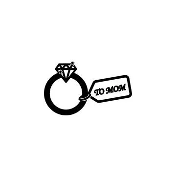 Diamond ring to mom icon. Element of mother day for mobile concept and web apps Stock Illustration