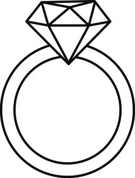 Diamond ring outline Stock Illustration