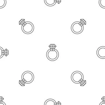 Diamond ring pattern seamless vector Illustrazione stock