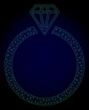 Diamond Ring Polygonal Frame Vector Mesh Illustration Stock Illustration