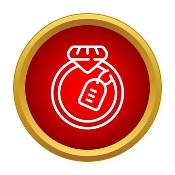 Diamond ring with price tag in red circle Stock Illustration