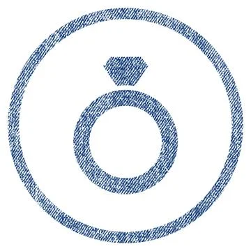 Diamond Ring Rounded Fabric Textured Icon 스톡 일러스트