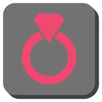 Diamond Ring Rounded Square Button 스톡 일러스트