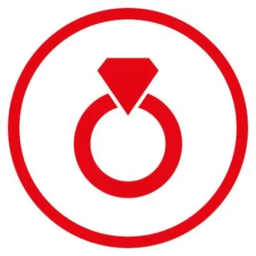 Diamond Ring Rounded Vector Icon Illustrazione stock