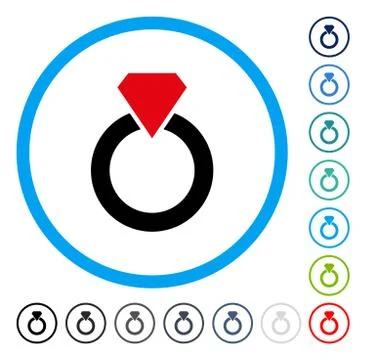 Diamond Ring Rounded Vector Icon 스톡 일러스트