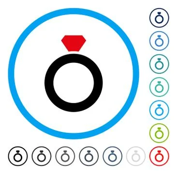 Diamond Ring Rounded Vector Icon 스톡 일러스트
