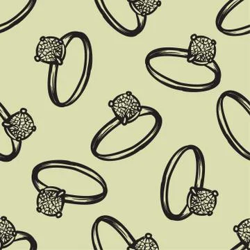 Diamond ring seamless pattern vector hand drawn illustration Illustrazione stock