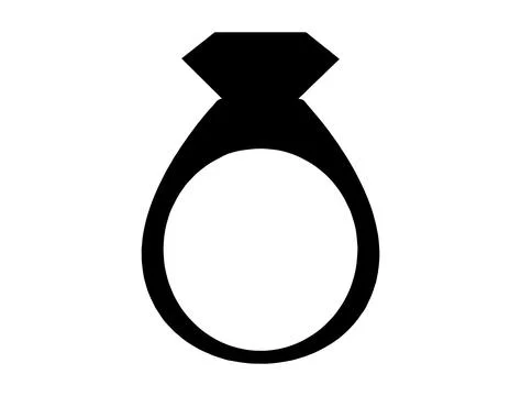 DIAMOND RING SILHOUETTE Stock Illustration