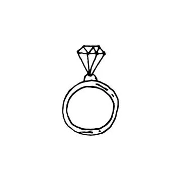 Diamond ring sketch vector illustration Stockillustratie