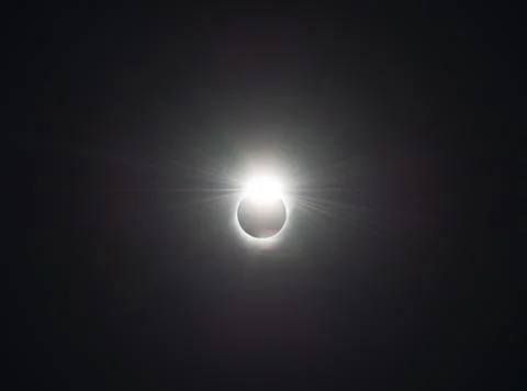 The diamond ring of sun total eclipse 库存照片