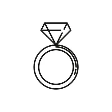 Diamond Ring Thin Line Icon Illustration Design Stock Illustration