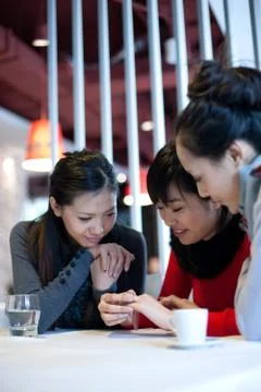 Diamond ring Three. Share Happy Chat mug Communication Asians Vertical Stock Photos