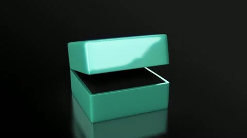 Diamond ring with turning green box Video stock 21658054