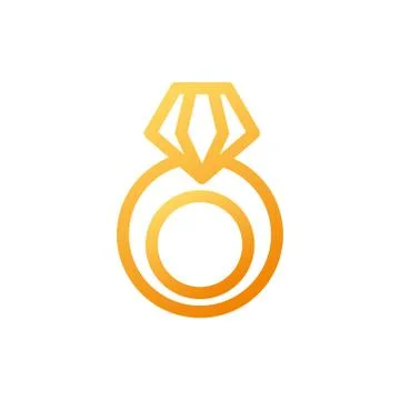 Diamond ring on white background Stock Illustration