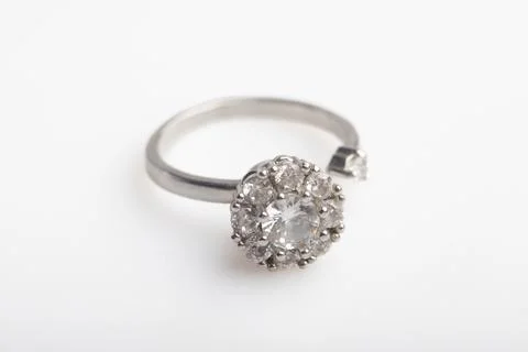 Diamond ring on a white background Foto stock