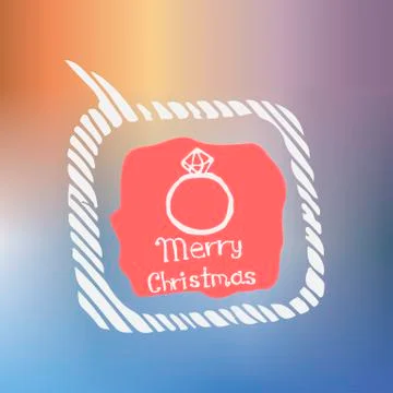 Diamond ring white icon Doodle Christmas Stock Illustration
