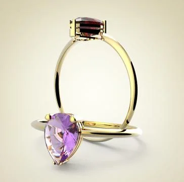 Diamond Rings. 3D illustration Stock Illustration