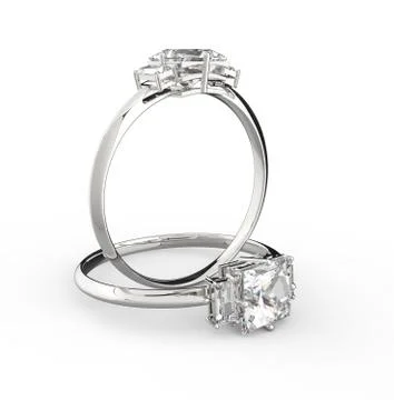 Diamond Rings. 3D illustration Stock Illustration