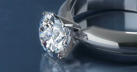 Diamond Rings on Blue Background Vidéo 93488175