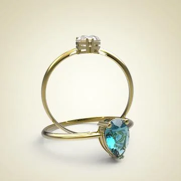 Diamond Rings. Isolated on light background Stock Illustration