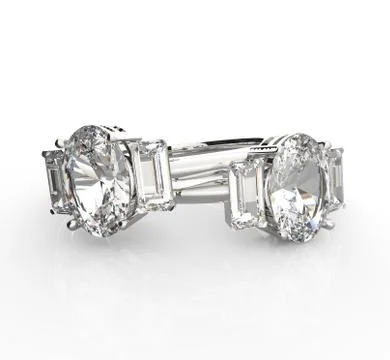Diamond Rings. Isolated on white background Stock Illustration