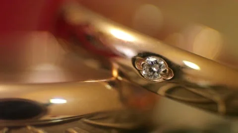 Diamond rings in light close-up Stock Footage 55490664