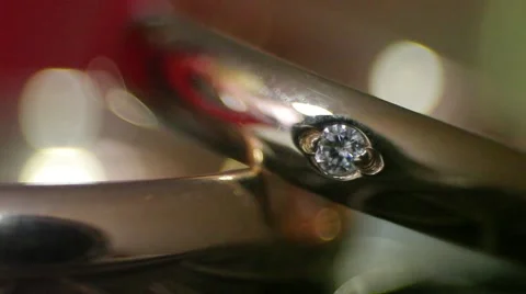 Diamond rings in light close-up Stock Footage 55490700