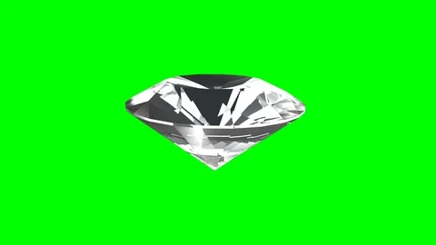 Diamond rotating on green background Видео 101327162