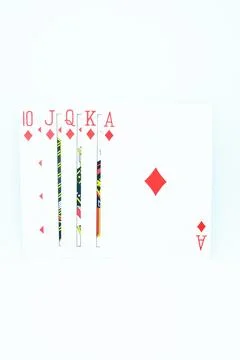 Diamond Royal Flush (All the same suit, sequence A-K-Q-J-T) Stock Photos