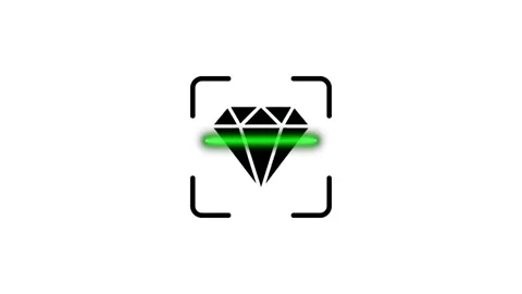 Diamond scan with green light beam seamless loop animation on white backgro.. Vídeos de archivo 346498385