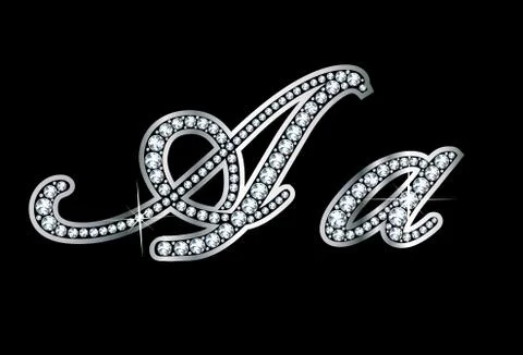Diamond A Script VECTOR Stock Illustration